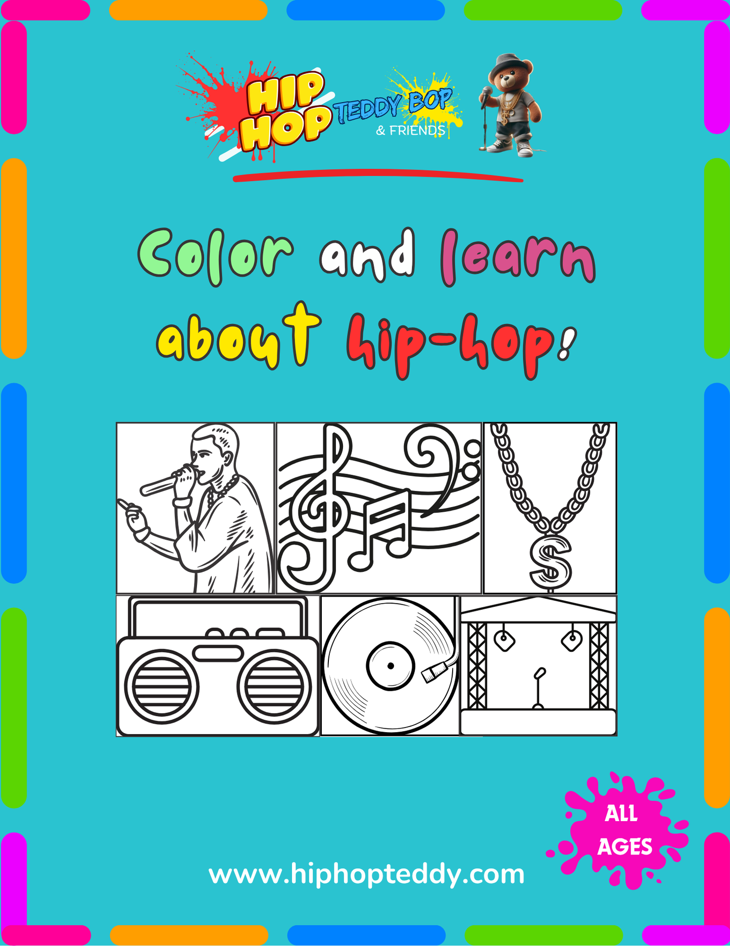 Hip-Hop Coloring Book: By Hip-Hop Teddy Bop & Friends