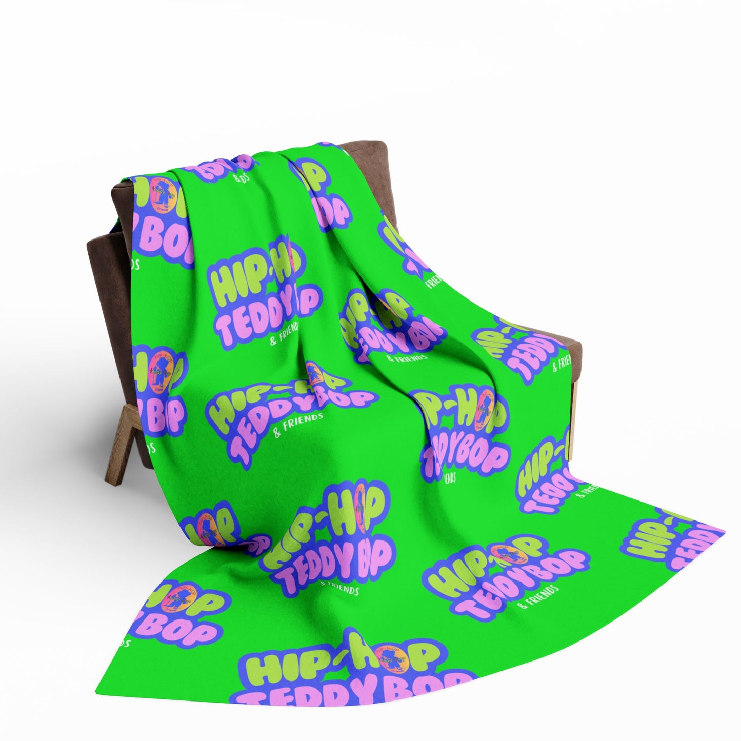 Hip-Hop Teddy Bop & Friends Logo Arctic Fleece Blanket