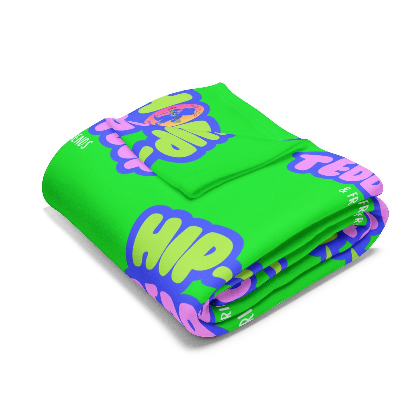 Hip-Hop Teddy Bop & Friends Logo Arctic Fleece Blanket