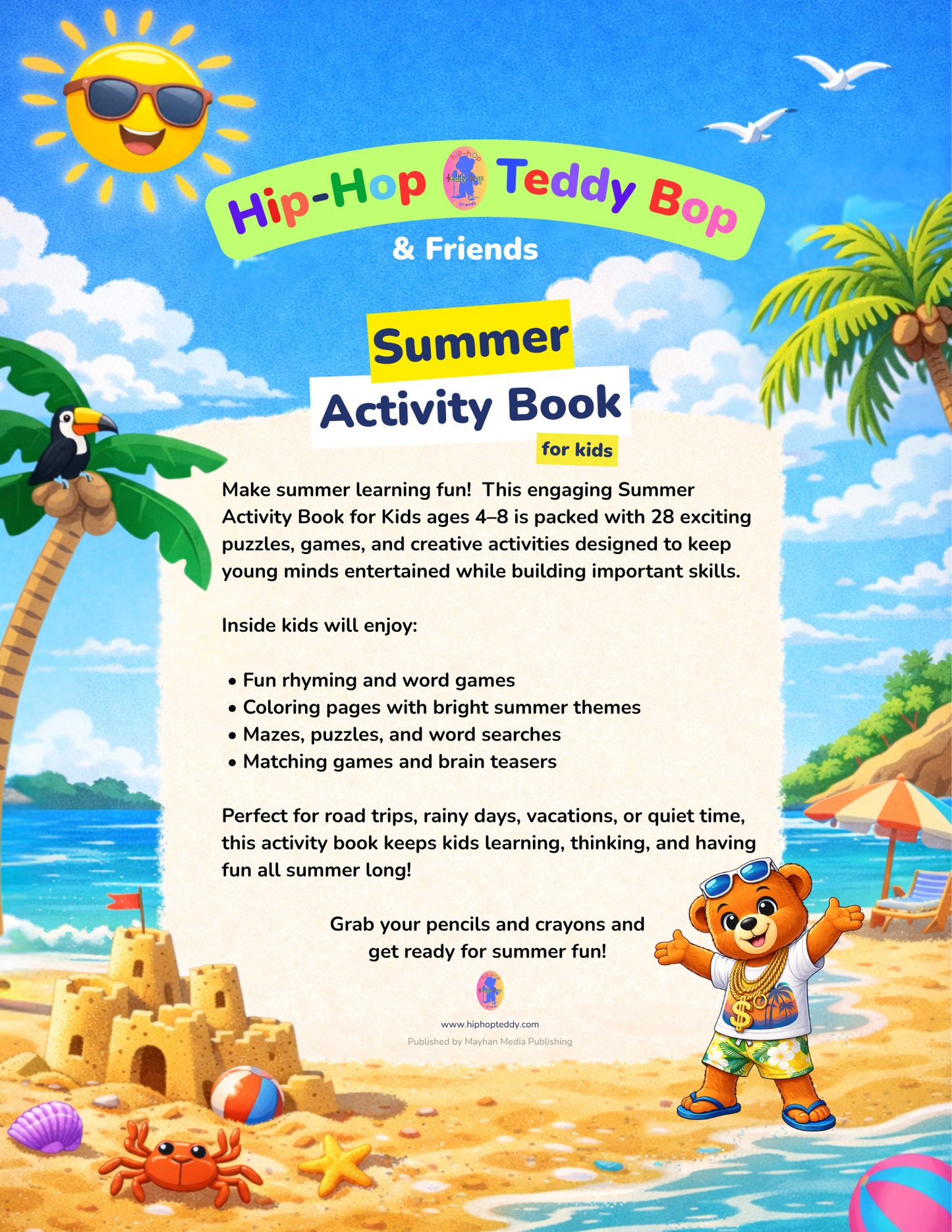 Summer Activity Book For Kids Ages 4-8